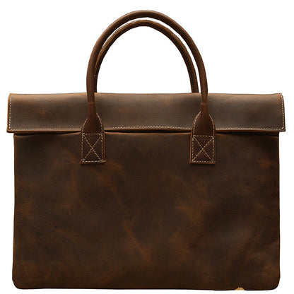 Men's handbag handbag handmade Korean fashion genuine cowhide leather casual business briefcase thin computer bag 