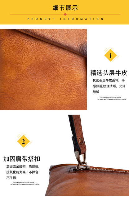 Men's Clutch Bag Cowhide Genuine Leather Retro Casual Men's Handbag 