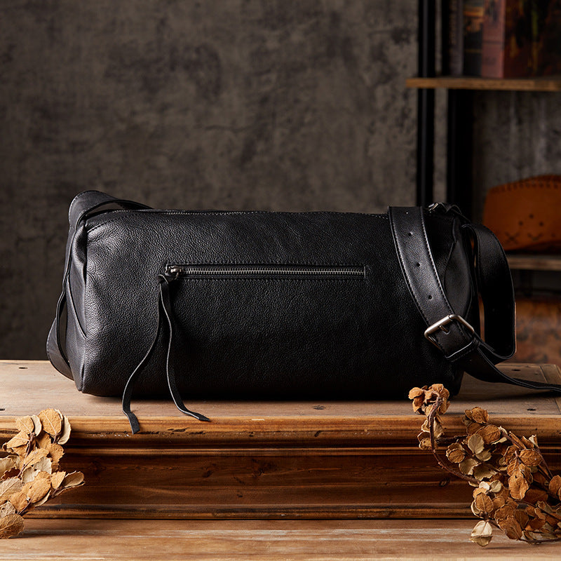 Men's Shoulder Bag Made of Genuine Cowskin Leather Handmade Retro Casual Fashion Large Capacity Crossbody Bag for Men 