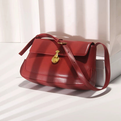 Genuine leather shoulder bag Luxury retro simple shoulder bag Messenger bag Goes with anything