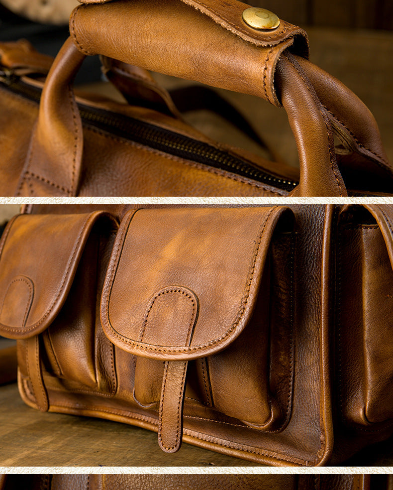 Men's original messenger bag Genuine cowhide leather handmade handbag crossbody shoulder bag for men 