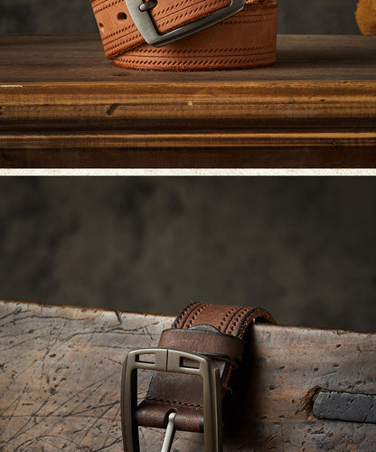 Men's Belt Handmade Fashion Casual Stainless Steel Needle Buckle Men's Belt 