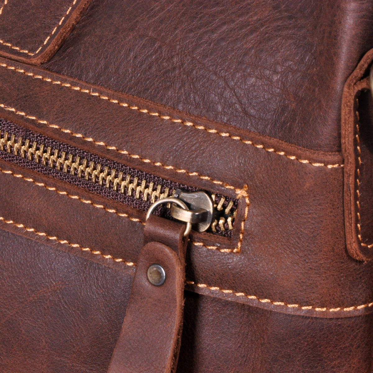Men's Briefcase Crossbody Bag Cowhide Genuine Leather Retro Men's Shoulder Bag Handbag 