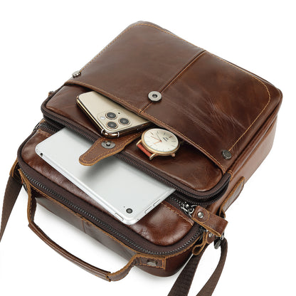 Men's Shoulder Bag Cowhide Casual Korean Fashion Crossbody Bag for Men 