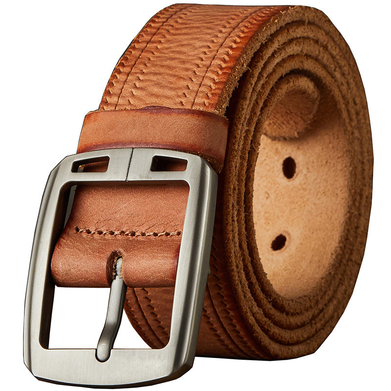 Men's Belt Handmade Fashion Casual Stainless Steel Needle Buckle Men's Belt 