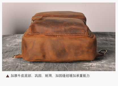 Men's bust bag Genuine cowhide leather outdoor multipurpose crossbody bag for men 