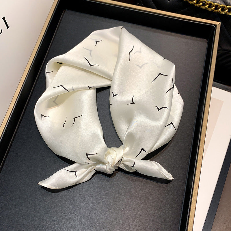 Silk scarf printed pattern elegant temperament neckerchief ladies scarf high quality