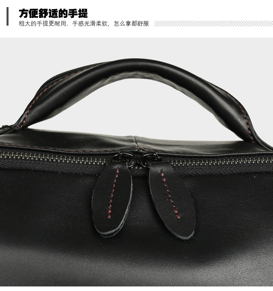 Men's backpack cowhide genuine leather retro casual business travel bag for men computer bag 
