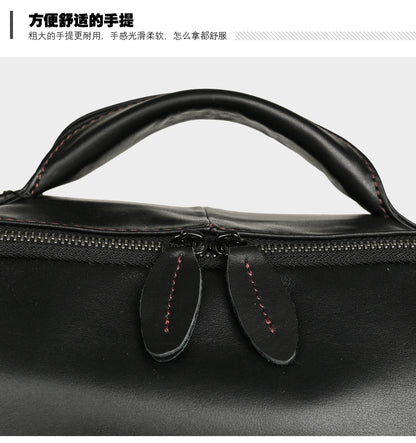 Men's backpack cowhide genuine leather retro casual business travel bag for men computer bag 