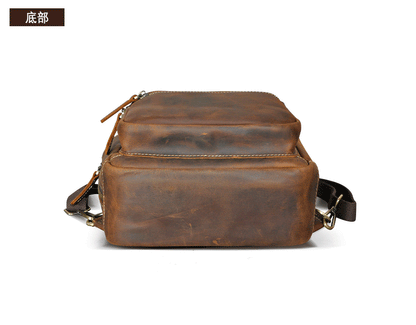 Men's Backpack Cowhide Genuine Leather Versatile Retro Outdoor Fashion Men's Bust Bag 