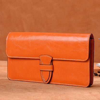 Ladies wallet large capacity clutch bag casual wallet retro simple long wallet