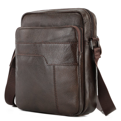 Men's Shoulder Bag Genuine Cowhide Business Briefcase Retro Fashion Men Crossbody Bag
