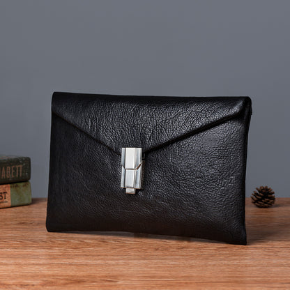Men's Clutch Bag Cowhide Genuine Leather Retro Casual Men's Handbag 