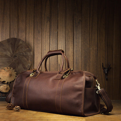 Men's travel bag Genuine cowhide leather large capacity handbag Men's crossbody shoulder bag Luggage bag 