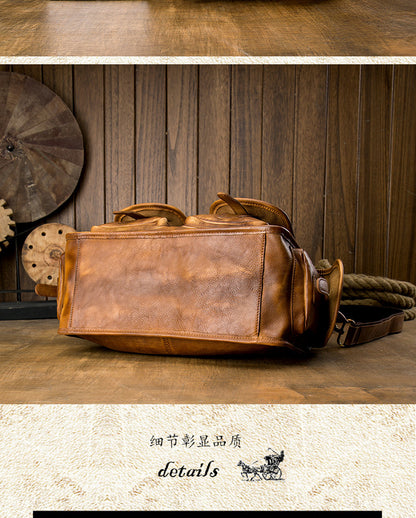 Men's original messenger bag Genuine cowhide leather handmade handbag crossbody shoulder bag for men 