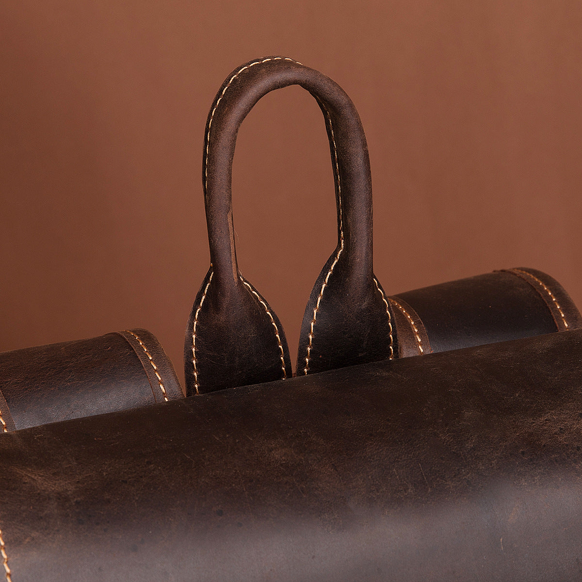 Men's Rucksack Genuine Cowhide Leather Retro Large Capacity Computer Bag for Men 