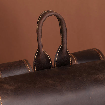 Men's Rucksack Genuine Cowhide Leather Retro Large Capacity Computer Bag for Men 