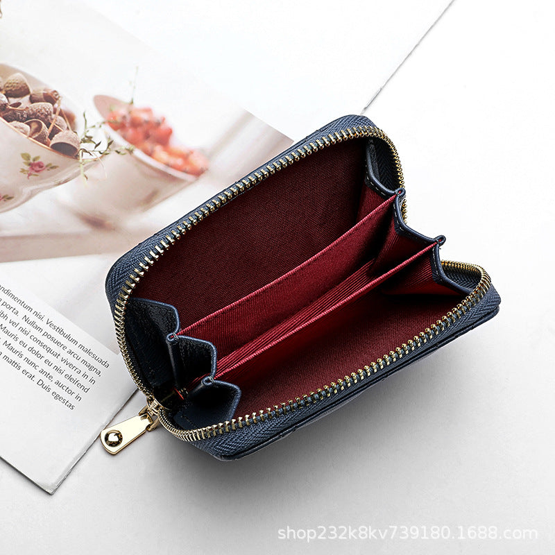 Ladies Short Wallet Women Multifunctional Folding Women's Wallet Check Simple Sheep Leather Coin Purse Ladies Wallet