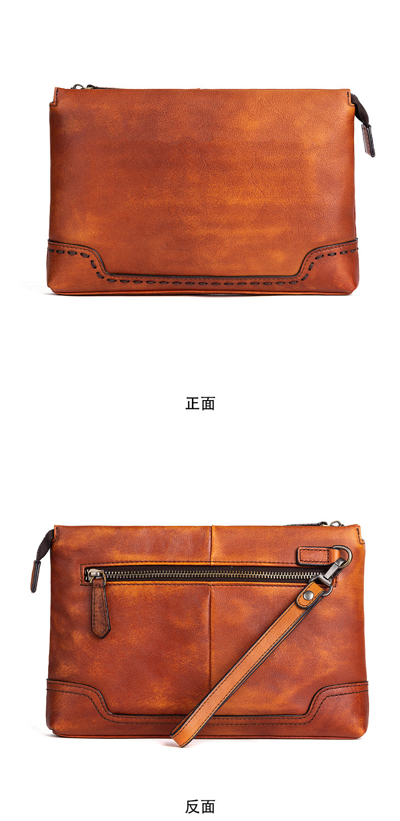 Men's clutch bag cowhide genuine leather casual retro male handbag 