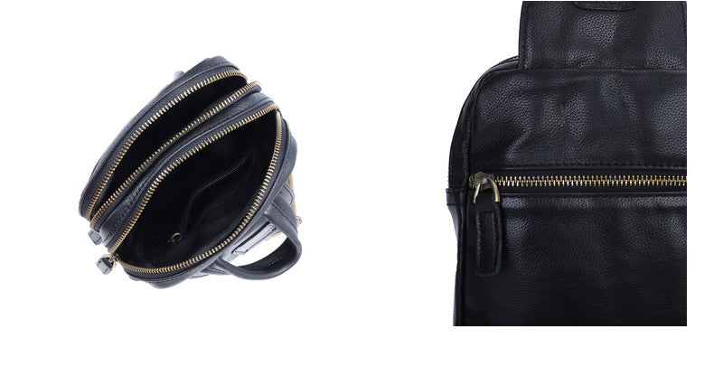 Men's Bust Bag Made of Genuine Cowhide Leather Luxury Casual Fashion Men's Shoulder Bag Crossbody Bag 