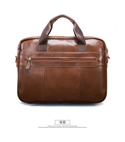 Men's Handbag Briefcase Cowhide Genuine Leather Retro Business Computer Bag for Men 