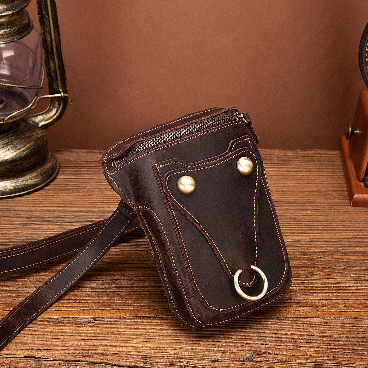 Men's Shoulder Bag Cowhide Genuine Leather Retro Fashion Casual Men's Crossbody Bag 