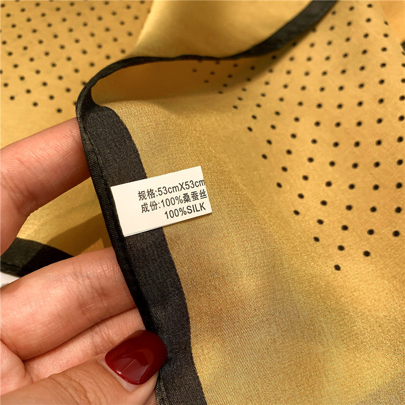 Silk scarf dot pattern small scarf women's temperament fashion commuting scarf that goes with everything