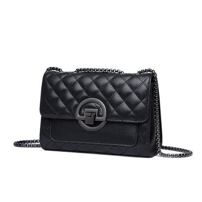 Genuine leather women's bag crossbody bag fashion net popular check chain bag shoulder bag. Pochette