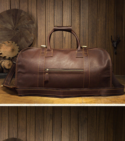 Men's travel bag Genuine cowhide leather large capacity handbag Men's crossbody shoulder bag Luggage bag 