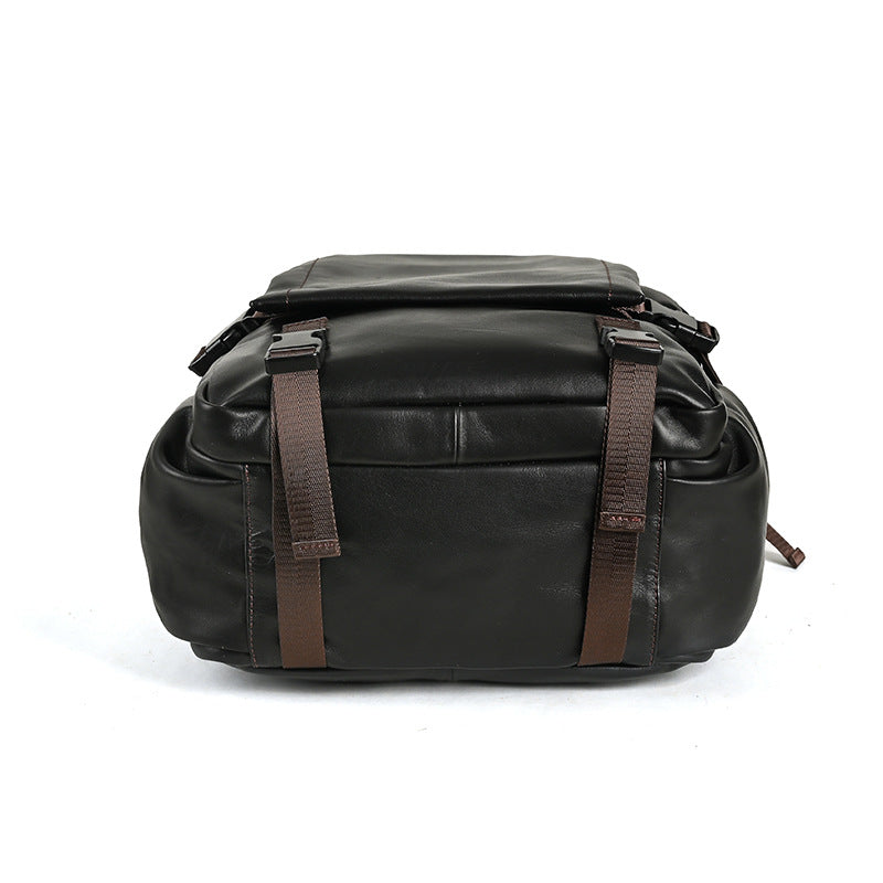Men's backpack cowhide genuine leather retro casual business travel bag for men computer bag 