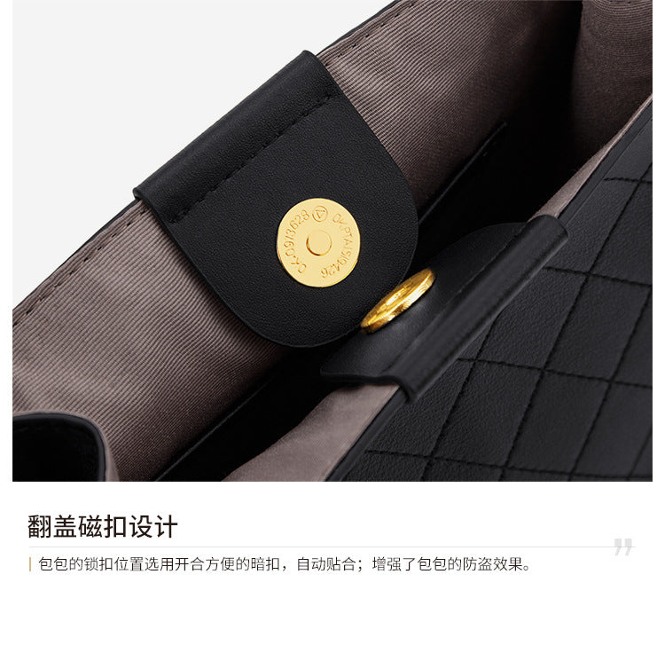 Women's Bag Cowhide Large Capacity Plaid Tote Bag Chain Bag Armpit Bag Shoulder Bag. Pochette