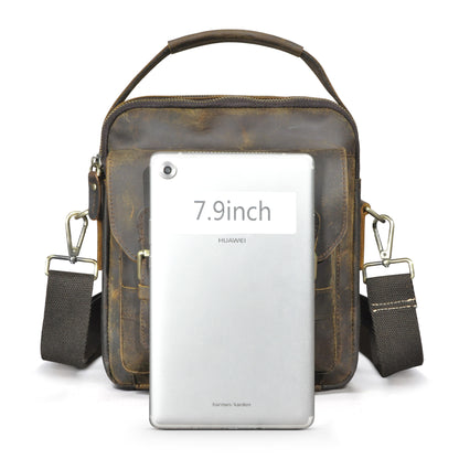 Men's Shoulder Bag Genuine Cowhide Leather Retro Travel Outdoor Men's Crossbody Bag