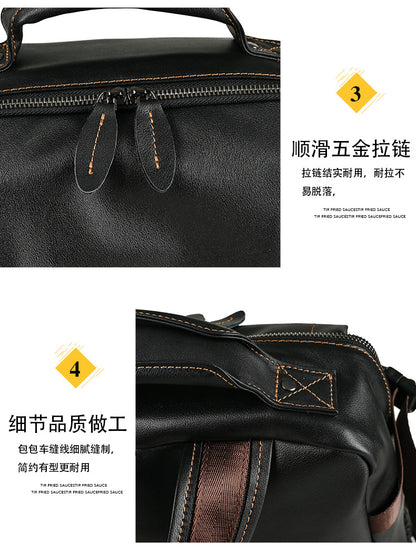 Men's backpack cowhide genuine leather business casual computer bag fashion large capacity travel bag for men 