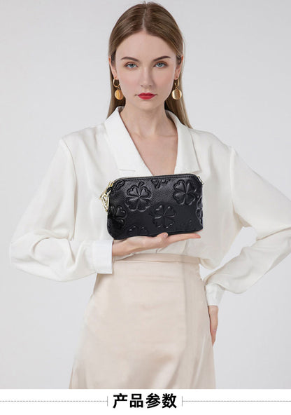 Genuine leather women's bag handbag fashion knurled clutch bag that goes with anything Temperament shoulder bag. Pochette