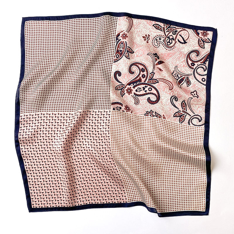 Silk Scarf Women Sheer Fashionable Printed Pattern Muffler Decorate Elegant Temperament Neckerchief