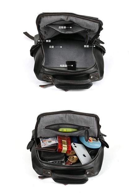 Men's backpack cowhide genuine leather business casual computer bag fashion large capacity travel bag for men 