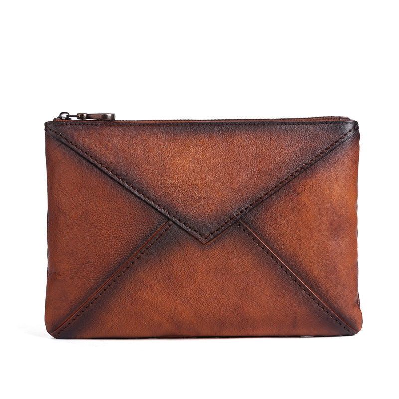 Men's Clutch Bag Genuine Cowhide Leather Casual Men's Handbag 