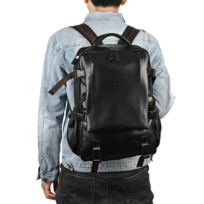Men's backpack cowhide genuine leather retro casual business travel bag for men computer bag 