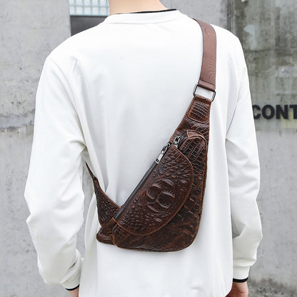 Men's Bust Bag Cowhide Casual Fashion Crossbody Bag Men's Shoulder Bag 