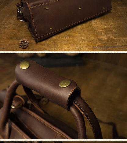 Men's travel bag Genuine cowhide leather large capacity handbag Men's crossbody shoulder bag Luggage bag 