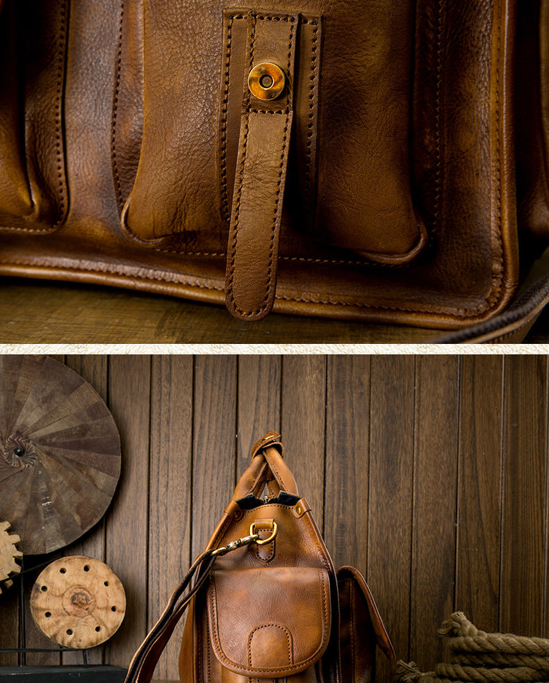 Men's original messenger bag Genuine cowhide leather handmade handbag crossbody shoulder bag for men 