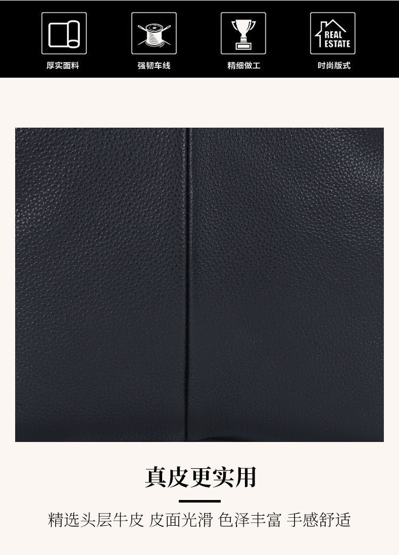 Men's Shoulder Bag Cowhide Soft Leather Casual Business Large Capacity Crossbody Bag for Men 