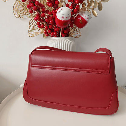Genuine leather shoulder bag Luxury retro simple shoulder bag Messenger bag Goes with anything