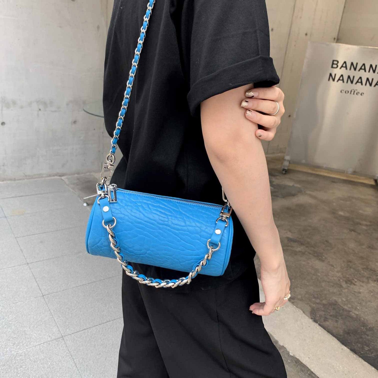 Genuine leather fashion diagonal shoulder bag armpit bag trend shoulder bag ladies bag