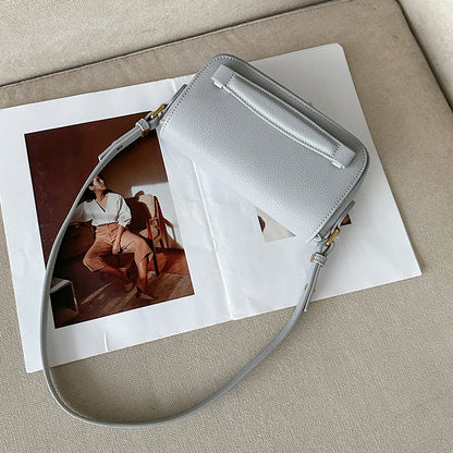Women's bag Genuine leather armpit bag Luxury crossbody bag Cowhide square bag Single Shoulder bag that goes with anything.Pochette