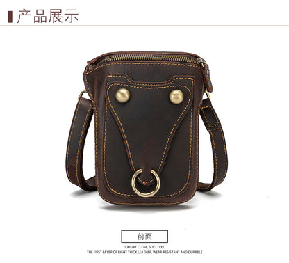 Men's Shoulder Bag Cowhide Genuine Leather Retro Fashion Casual Men's Crossbody Bag 
