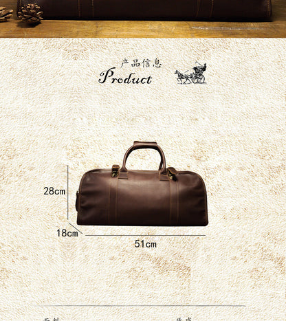 Men's travel bag Genuine cowhide leather large capacity handbag Men's crossbody shoulder bag Luggage bag 