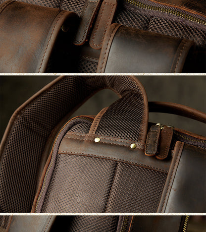 Men's backpack handmade cowhide travel bag retro large capacity computer bag 
