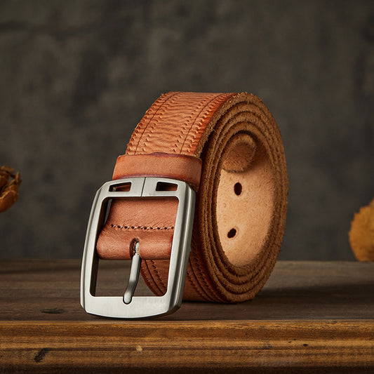 Men's Belt Handmade Fashion Casual Stainless Steel Needle Buckle Men's Belt 