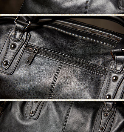 Men's travel bag, handmade genuine cowhide leather, large capacity handbag, business trip, short distance, luggage bag, men's shoulder bag, crossbody bag 